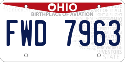 OH license plate FWD7963