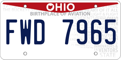 OH license plate FWD7965