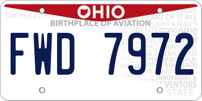 OH license plate FWD7972