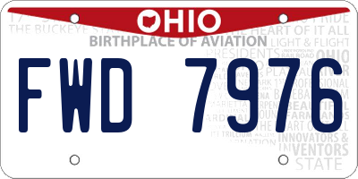 OH license plate FWD7976