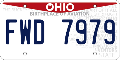 OH license plate FWD7979