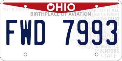 OH license plate FWD7993