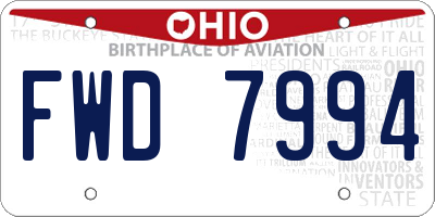 OH license plate FWD7994