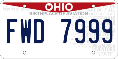 OH license plate FWD7999