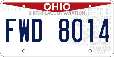 OH license plate FWD8014