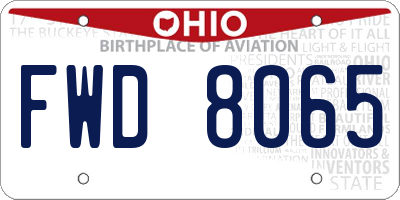 OH license plate FWD8065