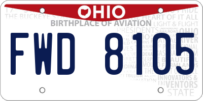 OH license plate FWD8105