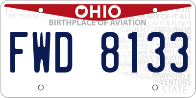 OH license plate FWD8133