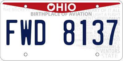 OH license plate FWD8137