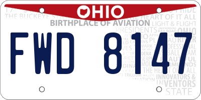 OH license plate FWD8147
