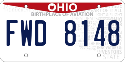 OH license plate FWD8148
