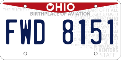 OH license plate FWD8151