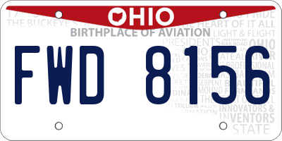 OH license plate FWD8156