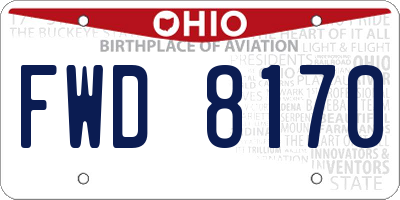 OH license plate FWD8170