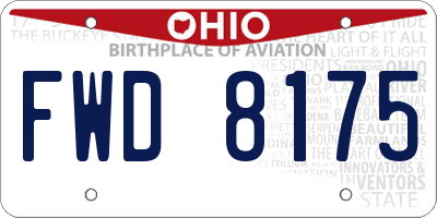 OH license plate FWD8175