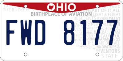 OH license plate FWD8177
