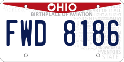 OH license plate FWD8186