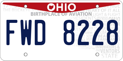 OH license plate FWD8228