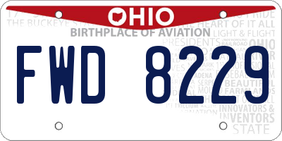 OH license plate FWD8229