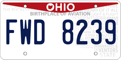 OH license plate FWD8239
