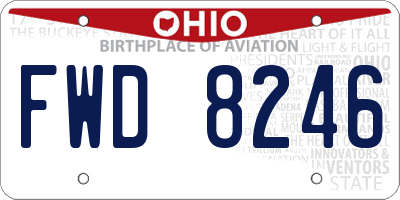 OH license plate FWD8246