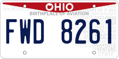 OH license plate FWD8261