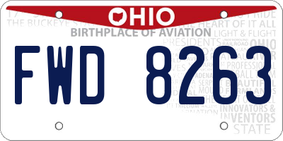 OH license plate FWD8263