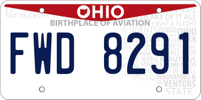 OH license plate FWD8291