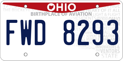 OH license plate FWD8293