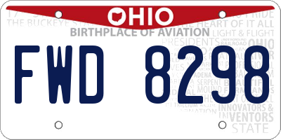 OH license plate FWD8298