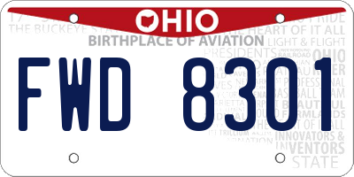 OH license plate FWD8301