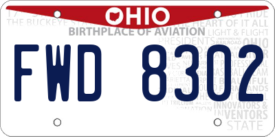 OH license plate FWD8302