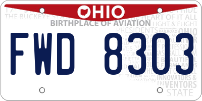 OH license plate FWD8303