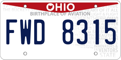OH license plate FWD8315