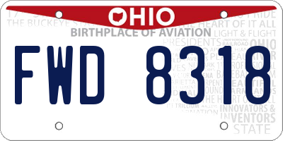 OH license plate FWD8318