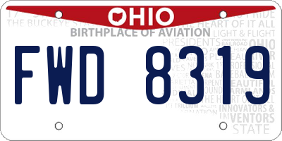 OH license plate FWD8319