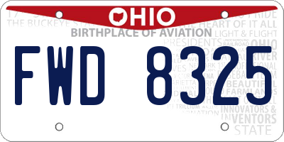 OH license plate FWD8325