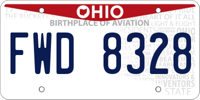 OH license plate FWD8328