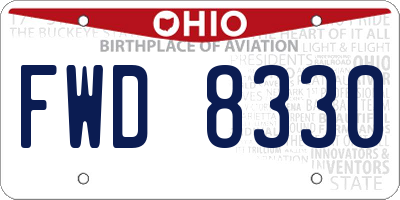 OH license plate FWD8330