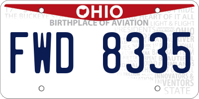 OH license plate FWD8335