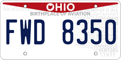 OH license plate FWD8350