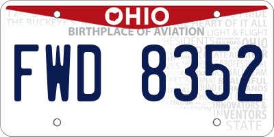 OH license plate FWD8352
