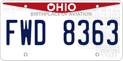 OH license plate FWD8363