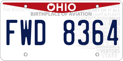 OH license plate FWD8364