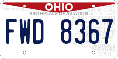 OH license plate FWD8367