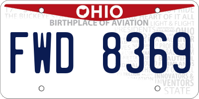 OH license plate FWD8369