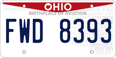 OH license plate FWD8393