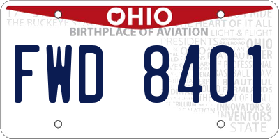 OH license plate FWD8401