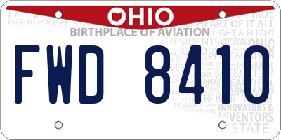 OH license plate FWD8410