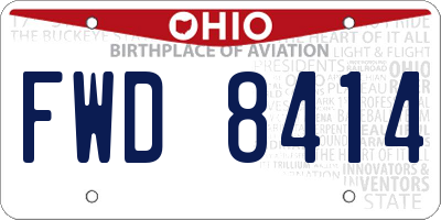 OH license plate FWD8414